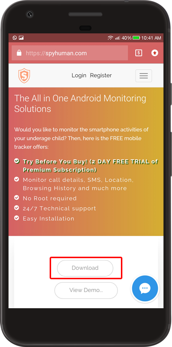 Download SpyHuman Android App